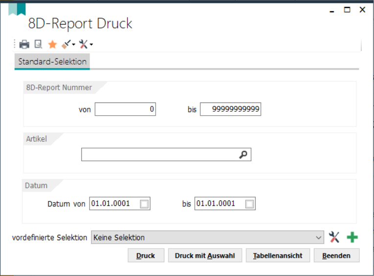 8D-Report Druck