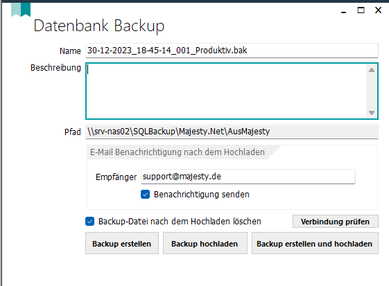 Datenbank Back-Up
