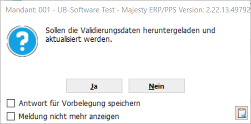 Validierung Datenaktualisierung