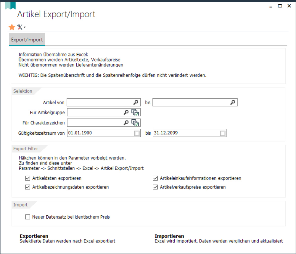 Artikel Export Import