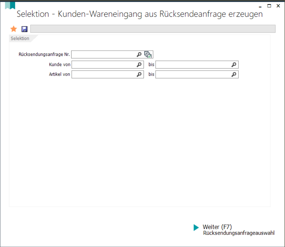 KundenWareneingang aus Rücksendeanfrage erzeugen