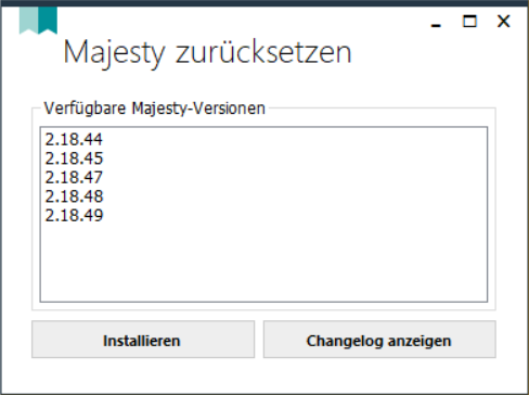 Majesty zurücksetzen