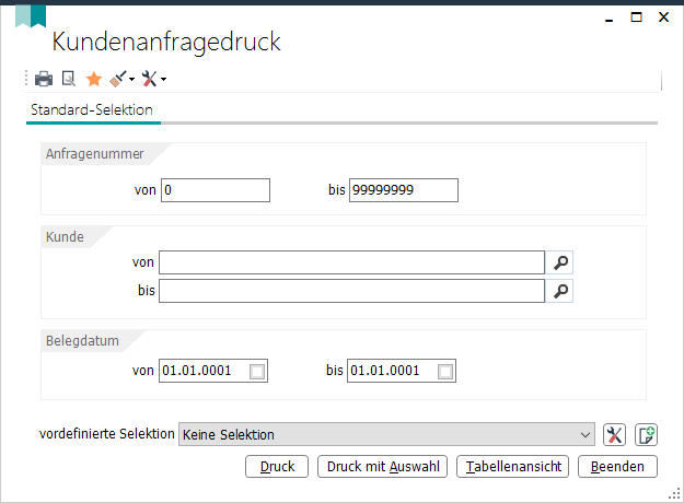 Kundenanfragedruck