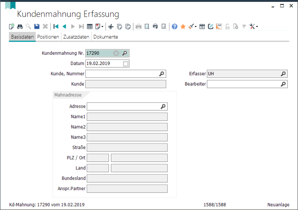 KundenmahnungErfassung