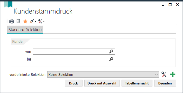 Kundenstammdruck