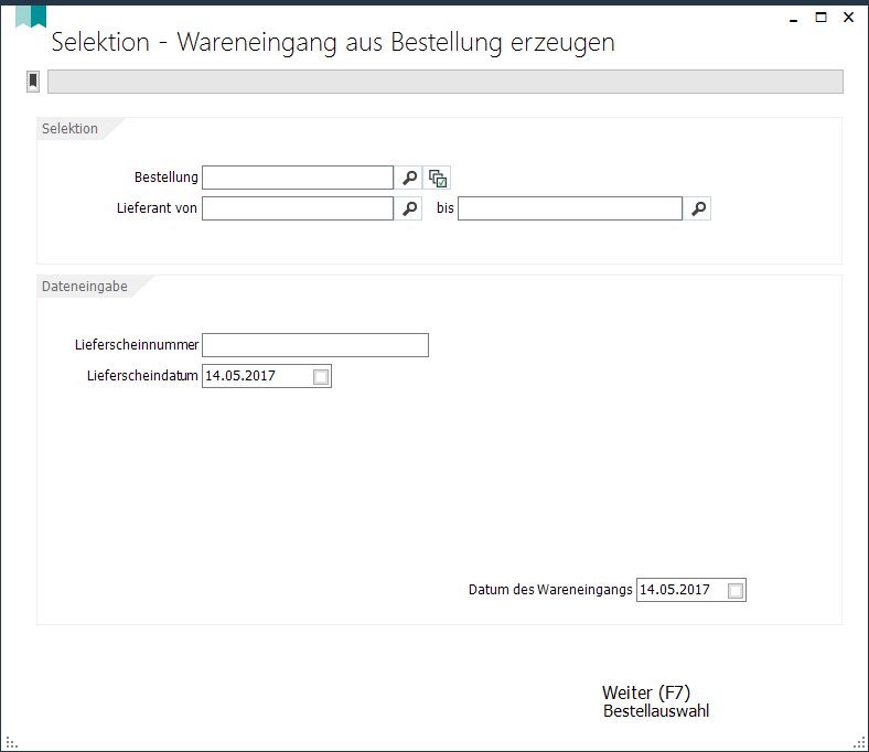 WareneingangAusBestellung